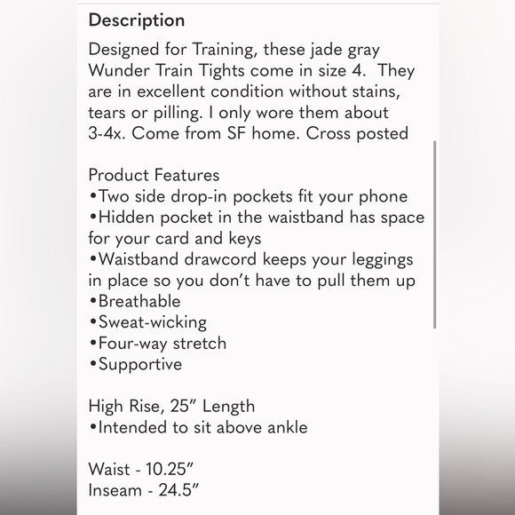 NWOT Lululemon Wunder Train High Rise tight in Jade Grey with pockets - Picture 2 of 11